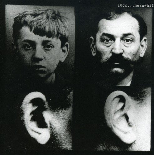 "Black and white album cover with close-up portraits of a boy and a man."