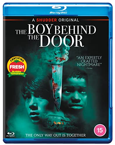 "Blu-ray case for 'The Boy Behind The Door' with dark cover art."