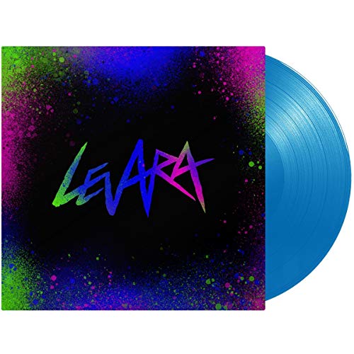 Levara" album cover with colorful spray paint effect on black background.