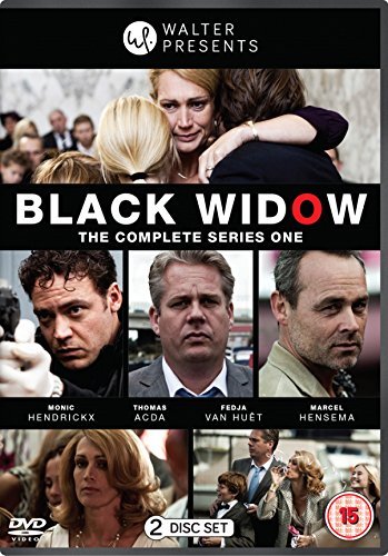 “Black Widow” DVD cover featuring cast portraits and a woman embraced by others.