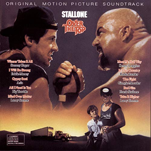 CD cover for “Over The Top” soundtrack featuring Sylvester Stallone and a young boy.