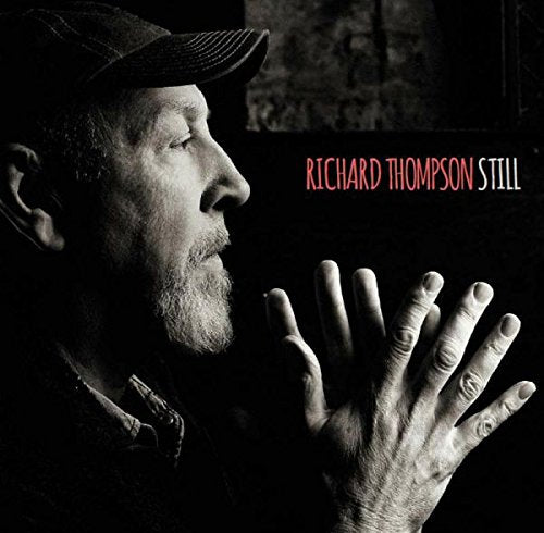 "Album cover with a black and white photo of Richard Thompson and text."