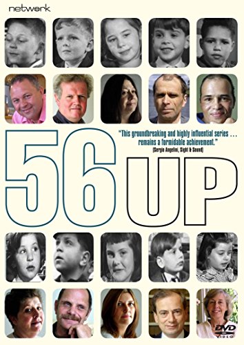 DVD cover for 56 Up featuring a grid of portraits of the same people.