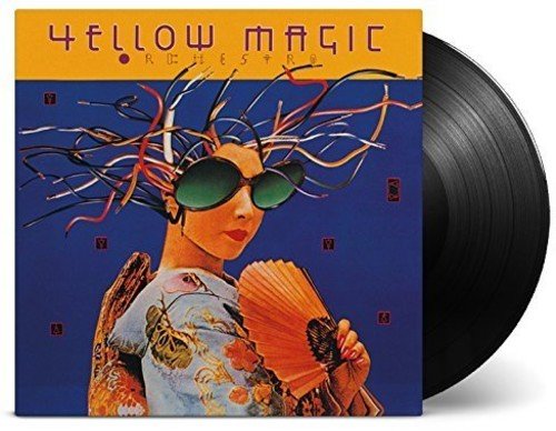 "Album cover art for Yellow Magic Orchestra featuring a woman with wires for hair."