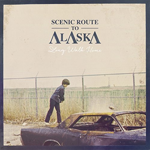 CD cover: boy by damaged car, rural landscape, text "Long Walk Home.