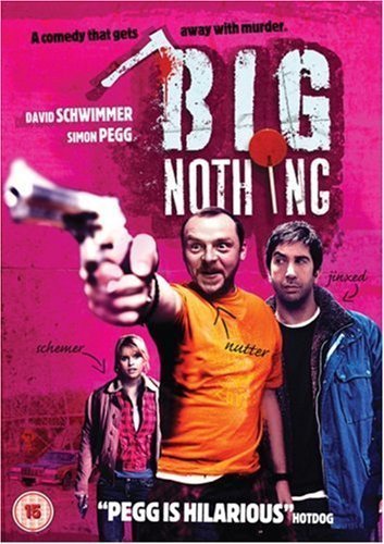 DVD cover for “Big Nothing” featuring actors with a gun and axe.