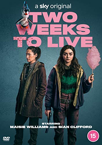 DVD cover for "Two Weeks To Live" featuring two women and a penguin.
