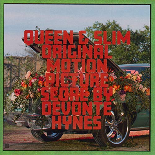 CD cover for "Queen & Slim" soundtrack by Devonte Hynes, car with flowers.