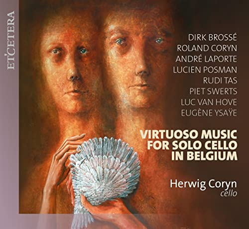 CD cover: painted portrait of a man with a cello and shell.