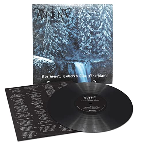 Vinyl record with snowy landscape album cover, tracklist visible.