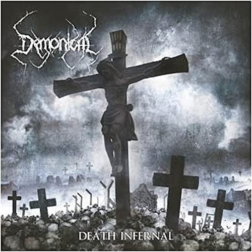 CD cover: dark, stormy sky with a crucified figure and crosses.