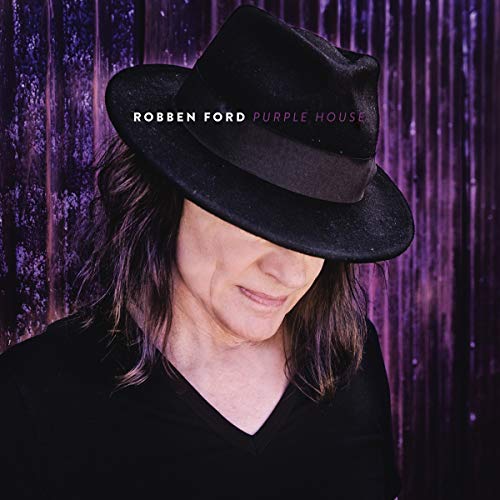 Man wearing a black hat and shirt, with purple textured background, album cover artwork.