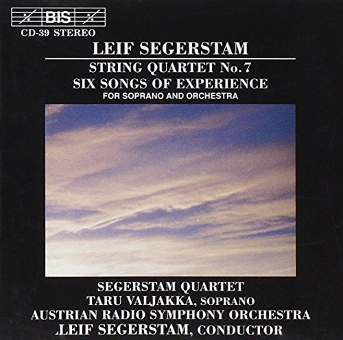 CD cover for Leif Segerstam’s “Six Songs of Experience” with a cloudy sky.