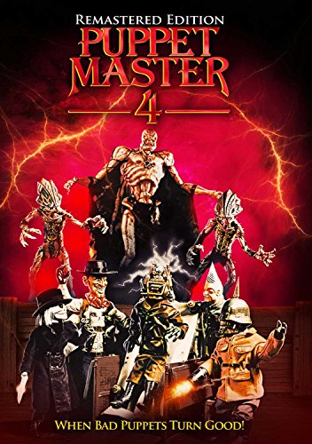 DVD cover for "Puppet Master 4" featuring menacing puppets and lightning.