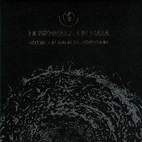 Dark grey album cover with gold text and abstract white design at the bottom.