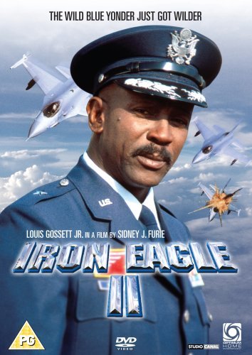 DVD cover for "Iron Eagle II" featuring Louis Gossett Jr. in uniform.