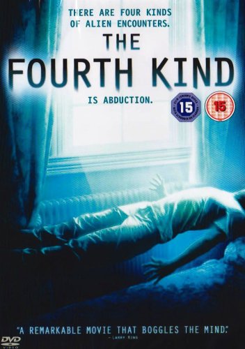 "The Fourth Kind" DVD cover: person in bed, hand reaching towards a window.