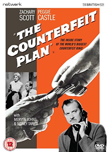 DVD cover for "The Counterfeit Plan," a black and white crime film.