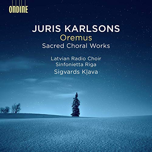 CD cover for Juris Karlsons’ “Oremus” with a winter landscape.