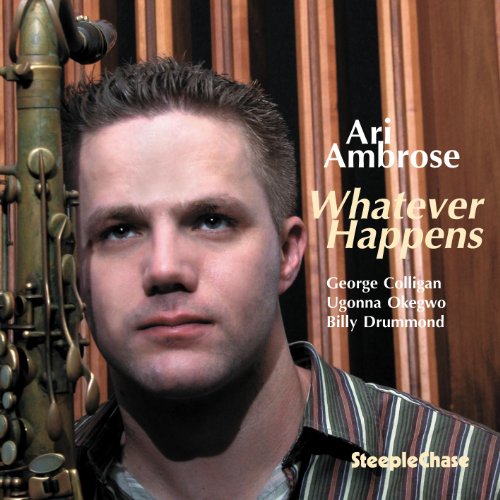 "A man holding a saxophone, with text overlay listing the artist and album title."