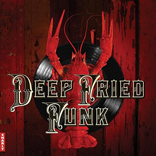 Album cover: a cooked crawfish over a vinyl record, with text.