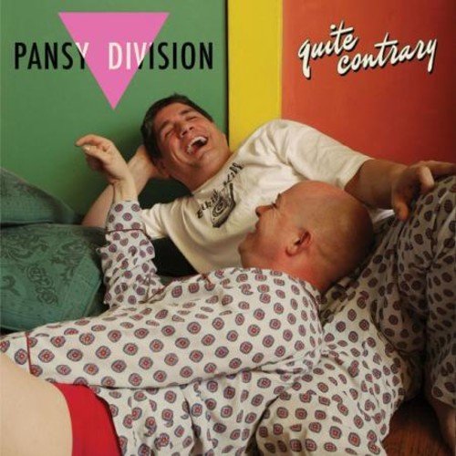 Album cover for Pansy Division’s “Quite Contrary” featuring two men lounging.