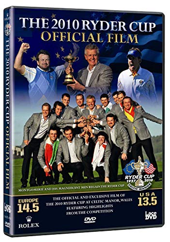 DVD cover for "The 2010 Ryder Cup" featuring golfers and the trophy.