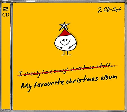 Yellow CD case with a childlike drawing of a Christmas tree and text.