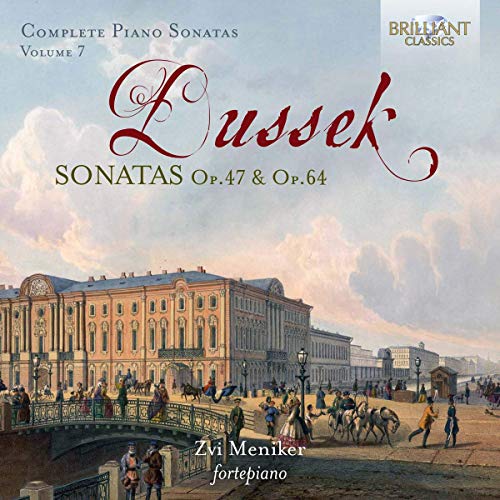 CD cover for Dussek sonatas performed by Zvi Meniker, featuring a palace.