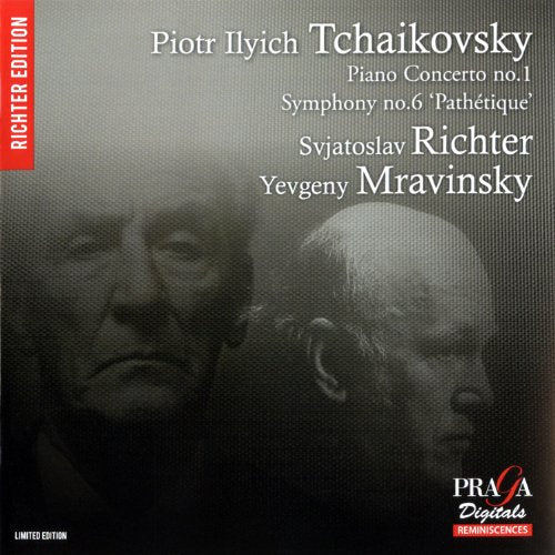 CD cover featuring black and white portraits of Tchaikovsky and Richter.