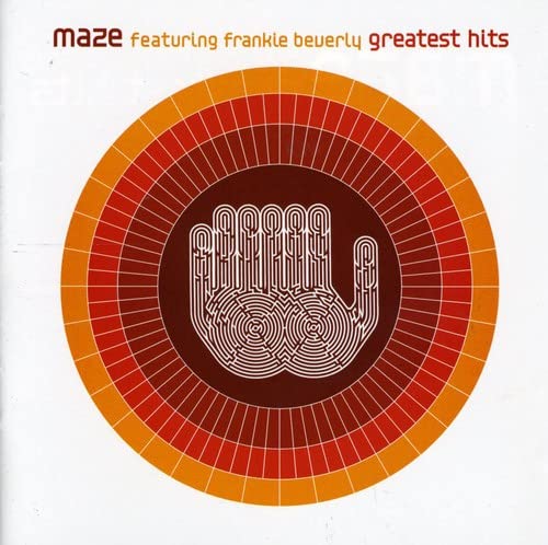 CD cover for Maze featuring Frankie Beverly’s “Greatest Hits” with a hand design.