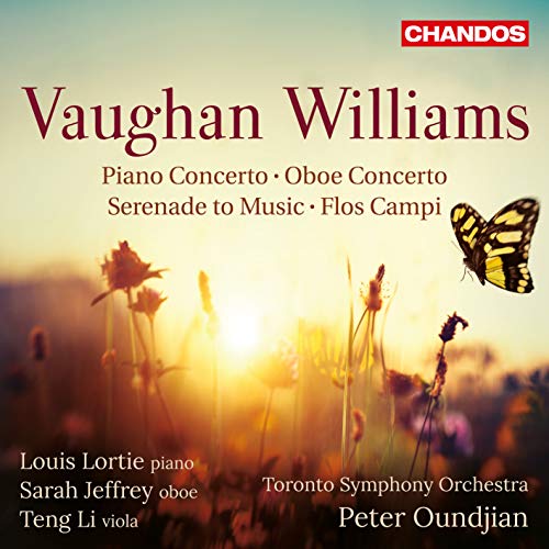 Record sleeve for Vaughan Williams concertos with butterfly and floral imagery.