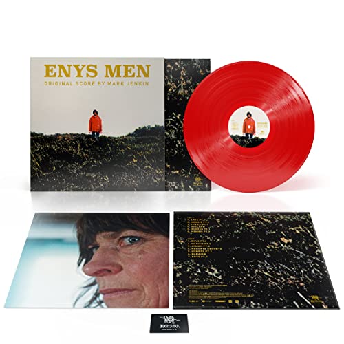 Red vinyl record, album cover with landscape and portrait imagery.