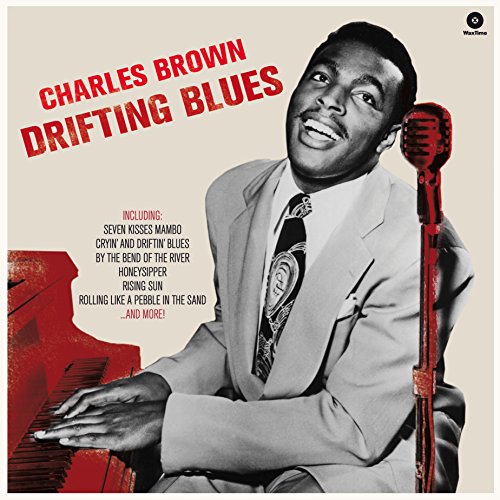 Charles Brown album cover, "Drifting Blues," featuring a portrait and red piano.