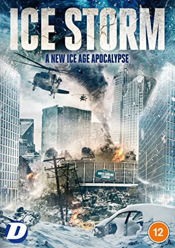 Ice Storm" DVD cover: city destruction, helicopter, snow, and disaster imagery.