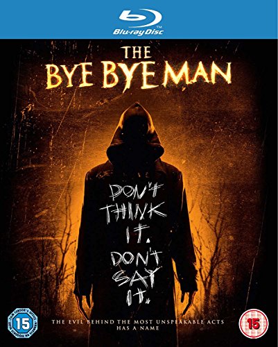 Blu-ray cover for horror film "The Bye Bye Man" featuring a hooded figure.