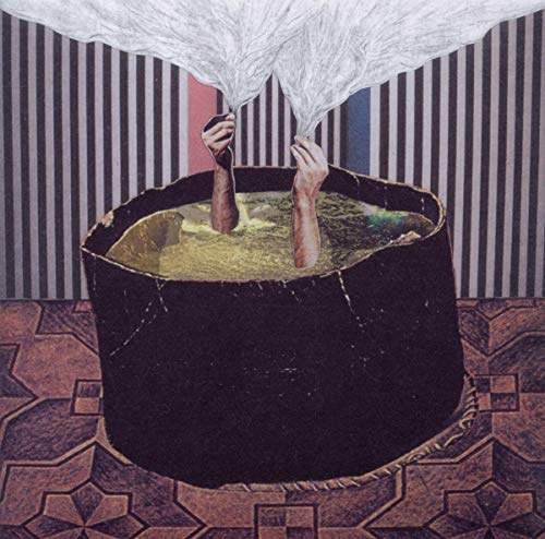 CD cover: hands reaching from dark water in a patterned room.