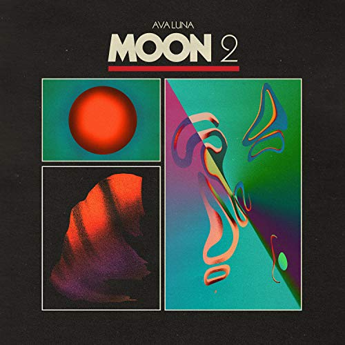 Ava Luna's "Moon 2" CD cover: abstract geometric shapes in red, teal, and purple.