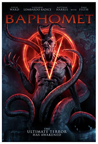 Blu-ray cover for horror film "Baphomet" featuring a demonic figure.