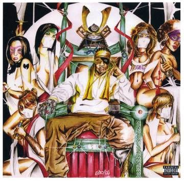Rza as Bobby Digital album cover with illustrated figures and samurai helmet.