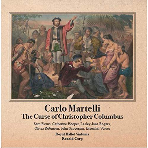 Album cover with historical scene illustration, beige background, and black text listing performers.