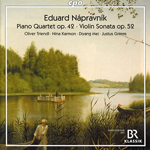 CD cover featuring a landscape painting of a lake and boat.