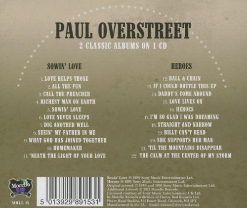 Paul Overstreet CD cover with two album covers on a faded background.