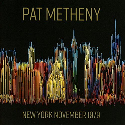 Pat Metheny album cover: colorful, abstract skyline against a dark background.