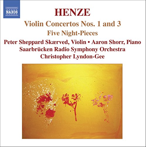 CD cover for Henze violin concertos with abstract floral image.