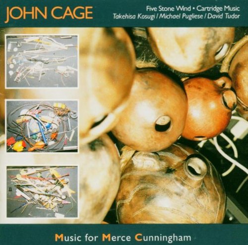 "CD cover with clay pots and three inset images of prepared piano strings."