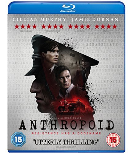 Anthropoid" Blu-ray cover featuring Cillian Murphy and Jamie Dornan in wartime attire.
