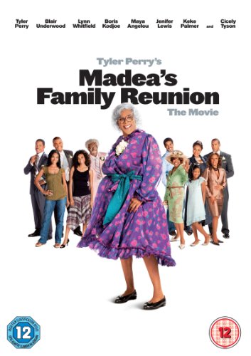 DVD cover for Tyler Perry's Madea's Family Reunion featuring the cast on white background.
