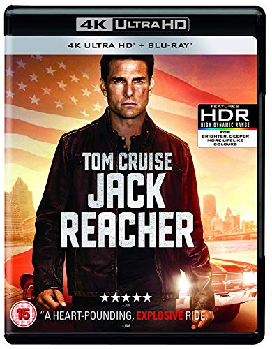 Jack Reacher" UHD Blu-ray cover featuring Tom Cruise in a leather jacket.