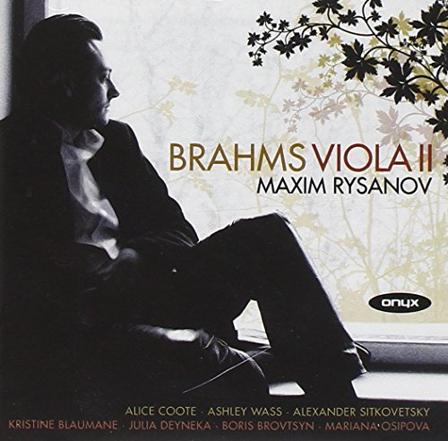 CD cover featuring portrait of violist Maxim Rysanov and floral design.